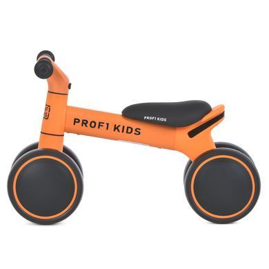 Беговел (велобег) детский четырехколесный PROFI KIDS MBB 1014-5 с пено колесами EVA 7", Черно-оранжевый