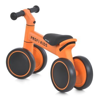 Беговел (велобег) детский четырехколесный PROFI KIDS MBB 1014-5 с пено колесами EVA 7", Черно-оранжевый