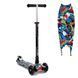 Детский трехколесный самокат Best Scooter А 25776 /779-1537 MAXI со светящимися колесами и съемным рулем, Черный с джипами