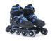 Детские раздвижные ролики Best Roller 99022-М, размер 35-38, колеса PU, Черно-синие