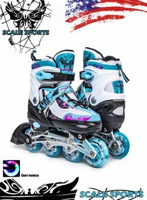 Раздвижные детские ролики Scale Sports LF 967, размер 37-41.5, Розовые