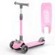 Дитячий триколісний самокат Best Scooter D-0558 зі складним кермом і колесами, що світяться, Рожевий