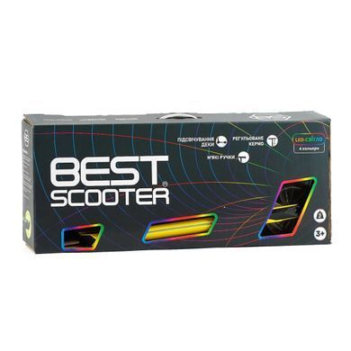 Детский двухколесный самокат Best Scooter L-00356 цветная подсветка деки и колес, складная конструкция, Зеленый