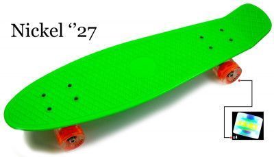 Пенни борд (Penny Board) Nickel 27" со светящимися колесами, Синій