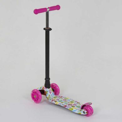 Детский трехколесный самокат Best Scooter А 25776 /779-1537 MAXI со светящимися колесами и съемным рулем, Черный с джипами