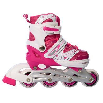 Детские раздвижные ролики Profi Roller 12100, PU колеса, размер 29-33, Розовые