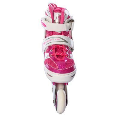 Детские раздвижные ролики Profi Roller 12100, PU колеса, размер 29-33, Розовые