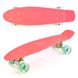 Пенні борд (Penny Board) 3131 Best Board 22" з колесами, що світяться, Блакитний з помаранчевими колесами