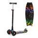 Дитячий триколісний самокат Best Scooter S - 10808 MAXI зі знімним кермом і колесами, що світяться, Вогонь та лід