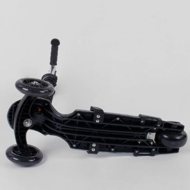 Дитячий триколісний самокат Best Scooter 30605 5 в 1 із сидінням та батьківською ручкою, з малюнком, Чорний з динозаврами