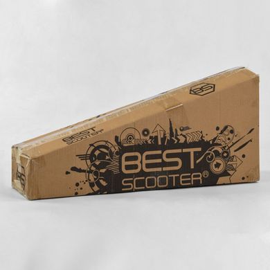 Дитячий триколісний самокат Best Scooter А 25776 /779-1537 MAXI з колесами, що світяться, і знімним кермом, Чорний з джипами