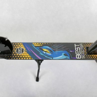 Дитячий двоколісний самокат Best Scooter 63629 зі складною конструкцією та яскравим принтом на деці, Синій