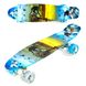 Пенні борд (Penny Board) F 9797 Best Board 22" з колесами, що світяться, і малюнком на деці, Фіолетовий з кольоровими смужками