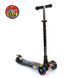 Детский трехколесный самокат Best Scooter А 25776 /779-1537 MAXI со светящимися колесами и съемным рулем, Черный с джипами