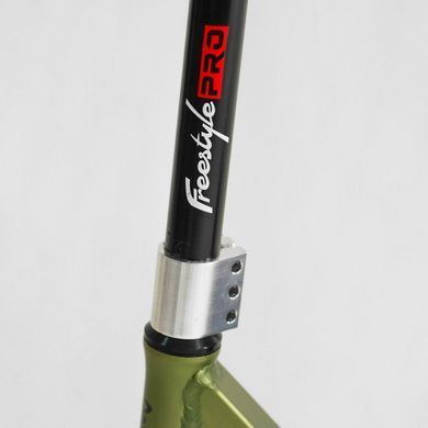 Трюковий самокат Best Scooter Freestyle N-56307 з кермовою системою HIC, колеса 120 мм + 2 пеги, Оливковий