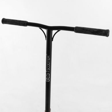 Трюковый самокат Best Scooter BS-77566 с рулевой системой HIC, колеса 110 мм, с принтом + 2 пеги, Серо-синий