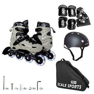 Дитячі розсувні ролики для початківців Scale Sports LF 605 із захистом та шоломом, колеса PU, розмір 29-32.5, Рожеві