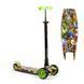 Дитячий триколісний самокат Best Scooter S - 10808 MAXI зі знімним кермом і колесами, що світяться, Вогонь та лід