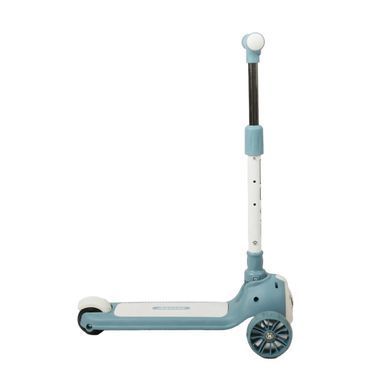Дитячий триколісний самокат Skyper LT-94119-12 з підсвіткою платформи та коліс, Оливковий