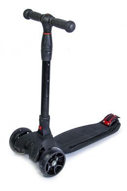 Детский трехколесный самокат Scooter Smart со светящимися колесами и складной ручкой, Маки