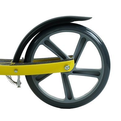 Дитячий двоколісний самокат Best Scooter FLASH FL-14320 з ручними гальмами та переднім амортизатором, Жовтий