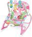 Детский шезлонг-качалка Tiibaby 68147 с мелодиями, вибрацией, дугой с игрушками, защитной сеткой, Розовый
