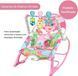Детский шезлонг-качалка Tiibaby 68147 с мелодиями, вибрацией, дугой с игрушками, защитной сеткой, Розовый