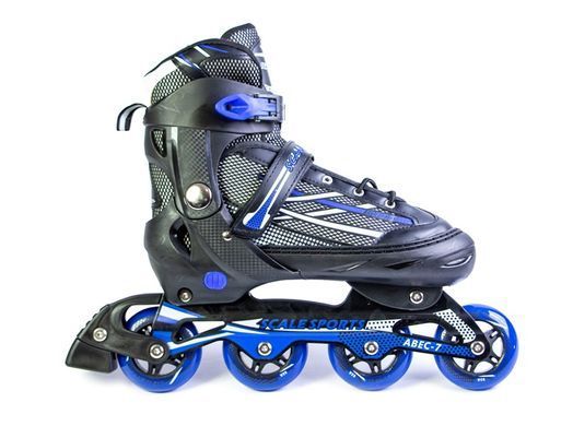 Раздвижные детские ролики Scale Sports, размер 40.5-43.5, Черные