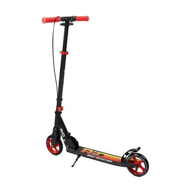 Детский двухколесный самокат Best Scooter Rio R-80960 с ручным тормозом и передним амортизатором, Черно-красный