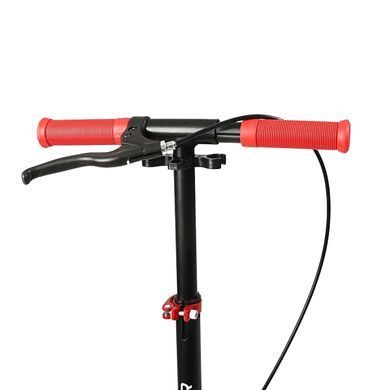 Детский двухколесный самокат Best Scooter Rio R-80960 с ручным тормозом и передним амортизатором, Черно-красный