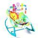 Детский шезлонг-качалка Mengo Baby 898-934 с мелодиями, вибрацией, дугой с игрушками, Сине-зеленый