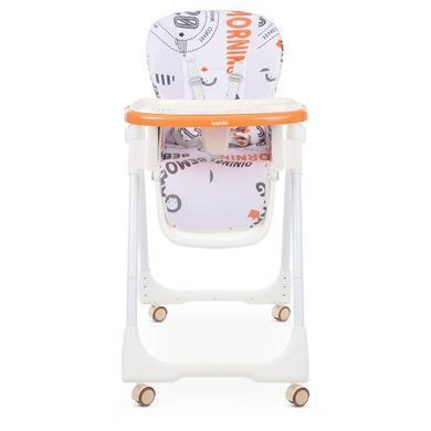 Дитячий складний стільчик для годування на колесах BAMBI M 5673-12 сидіння екошкіра, Світло-блакитний