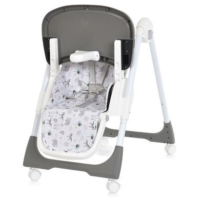 Дитячий складний стільчик для годування на колесах BAMBI M 5673-11 сидіння екошкіра, Сірий
