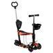 Дитячий триколісний самокат Best Scooter 30605 5 в 1 із сидінням та батьківською ручкою, з малюнком, Чорний з динозаврами