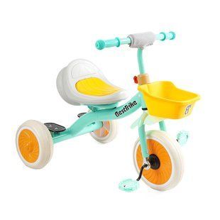 Трехколесный велосипед BestTrike BS-49151 музыкальная колонка со светом, колеса EVA, Желто-бирюзовый