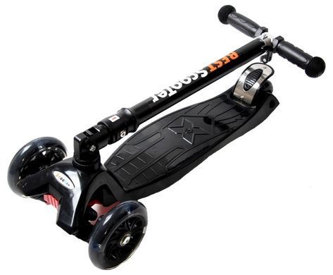 Дитячий трьохколісний самокат Scooter MAXI зі складним кермом та колесами, що світяться, Blue