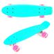 Пенні борд (Penny Board) 3131 Best Board 22" з колесами, що світяться, Блакитний з помаранчевими колесами