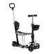 Дитячий триколісний самокат Best Scooter 30605 5 в 1 із сидінням та батьківською ручкою, з малюнком, Чорний з динозаврами