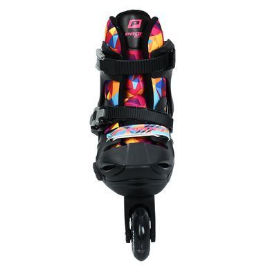 Детские раздвижные ролики Profi Sport A4157, светящиеся PU колеса, размер 37-41, Черно-белые