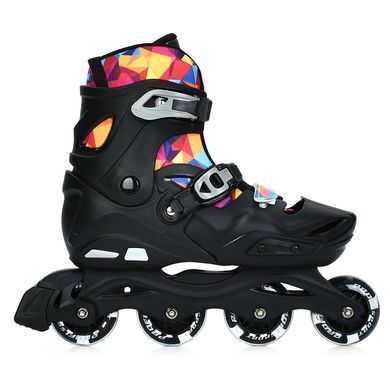 Детские раздвижные ролики Profi Sport A4157, светящиеся PU колеса, размер 37-41, Черно-белые