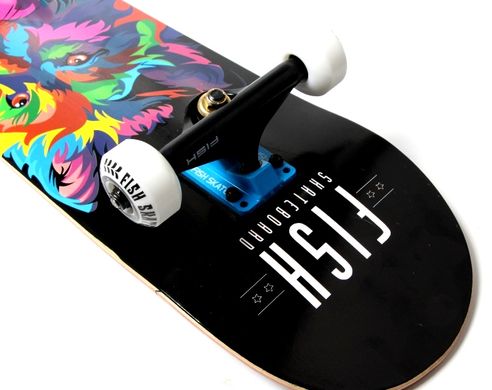 Скейтборд Fish Skateboard дерев'яний з візарунком 31", Heart