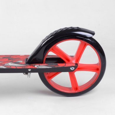 Детский двухколесный самокат Best Scooter 94621 со складной конструкцией, ручным и ножным тормозом, Оранжевый