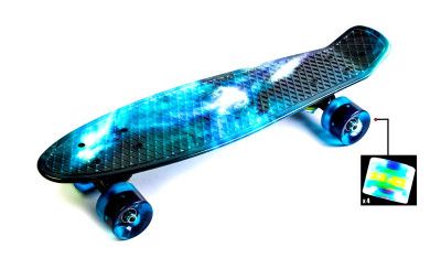 Пенні борд (Penny Board) 22" з колесами що світяться, "OMG"