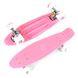 Пенні борд (Penny Board) 3131 Best Board 22" з колесами, що світяться, Блакитний з помаранчевими колесами