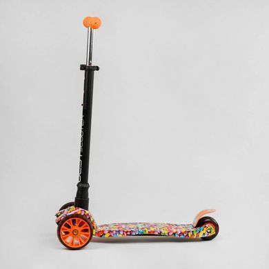Дитячий триколісний самокат Best Scooter S - 10808 MAXI зі знімним кермом і колесами, що світяться, Вогонь та лід