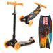 Детский трехколесный самокат Best Scooter MAXI L-9844 со складным рулем, фарой и светящимися колесами, Кораллово-фиолетовый "Русалочка"
