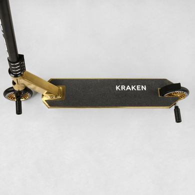 Трюковий самокат Best Scooter Kraken KR-82080 з кермовою системою HIC, колеса 110 мм, анодоване фарбування + 2 пеги, Сріблястий