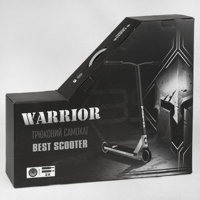 Трюковый самокат Best Scooter Warrior Т-60738 с рулевой системой HIC, колеса 120 мм + 2 пеги, Черно-красный