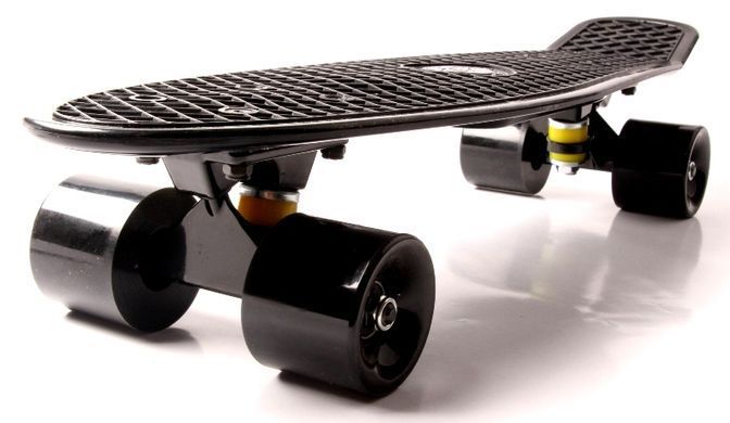 Пенни борд (Penny Board) 22" "Fish" с матовыми колесами, Черный