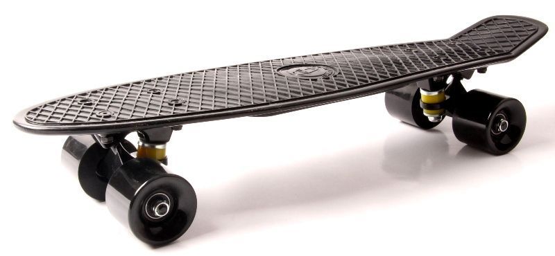 Пенни борд (Penny Board) 22" "Fish" с матовыми колесами, Черный